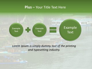 A Group Of Boats Floating On Top Of A River PowerPoint Template