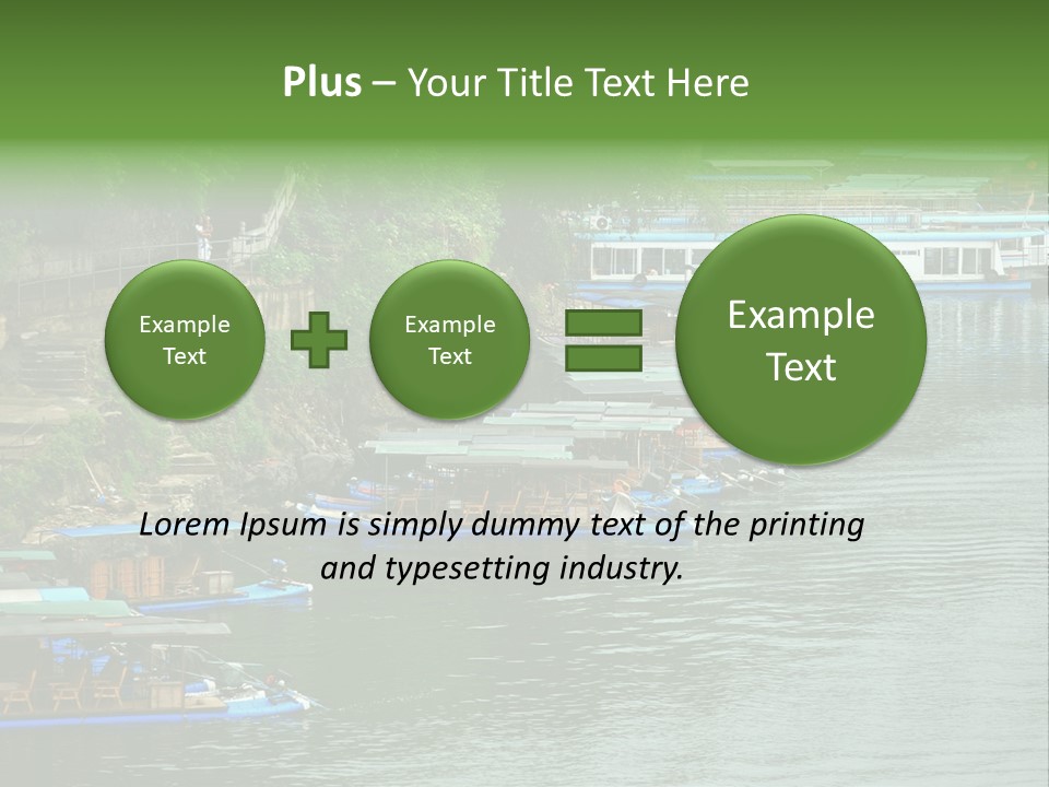A Group Of Boats Floating On Top Of A River PowerPoint Template