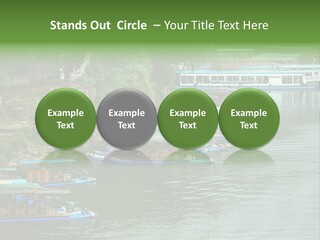 A Group Of Boats Floating On Top Of A River PowerPoint Template