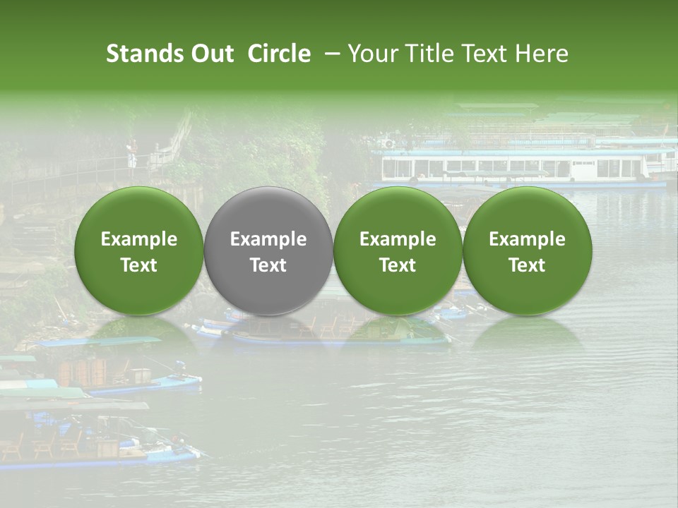 A Group Of Boats Floating On Top Of A River PowerPoint Template
