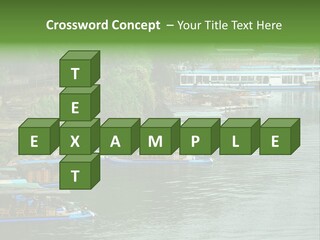 A Group Of Boats Floating On Top Of A River PowerPoint Template