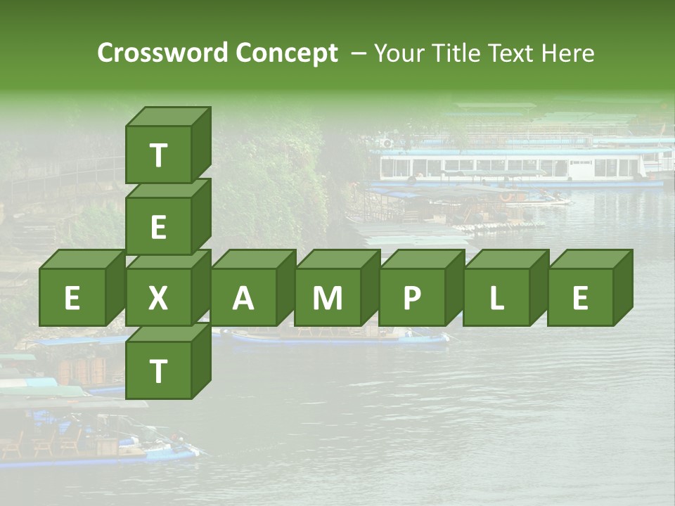 A Group Of Boats Floating On Top Of A River PowerPoint Template