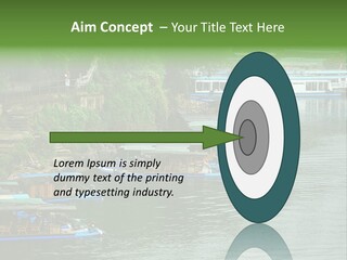 A Group Of Boats Floating On Top Of A River PowerPoint Template