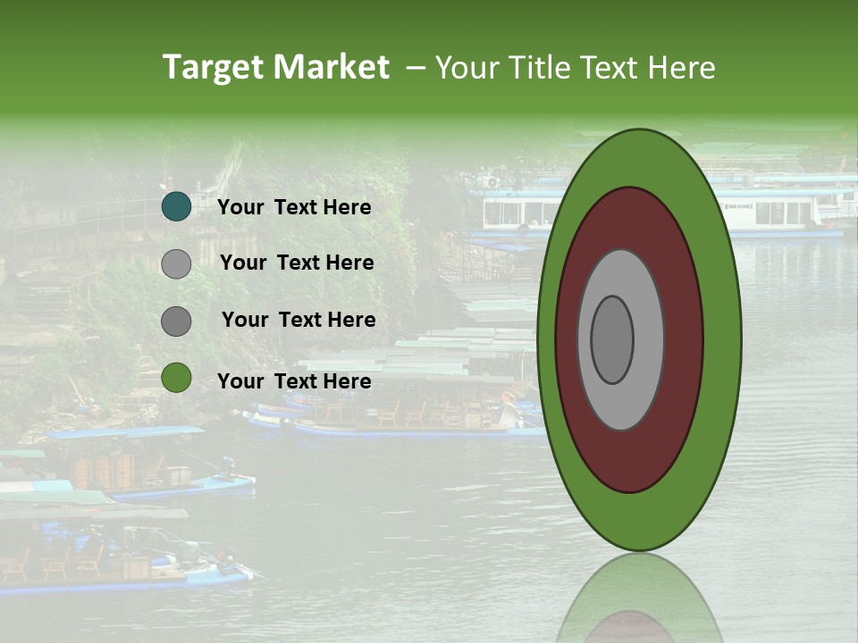 A Group Of Boats Floating On Top Of A River PowerPoint Template