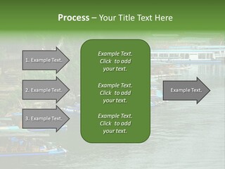 A Group Of Boats Floating On Top Of A River PowerPoint Template
