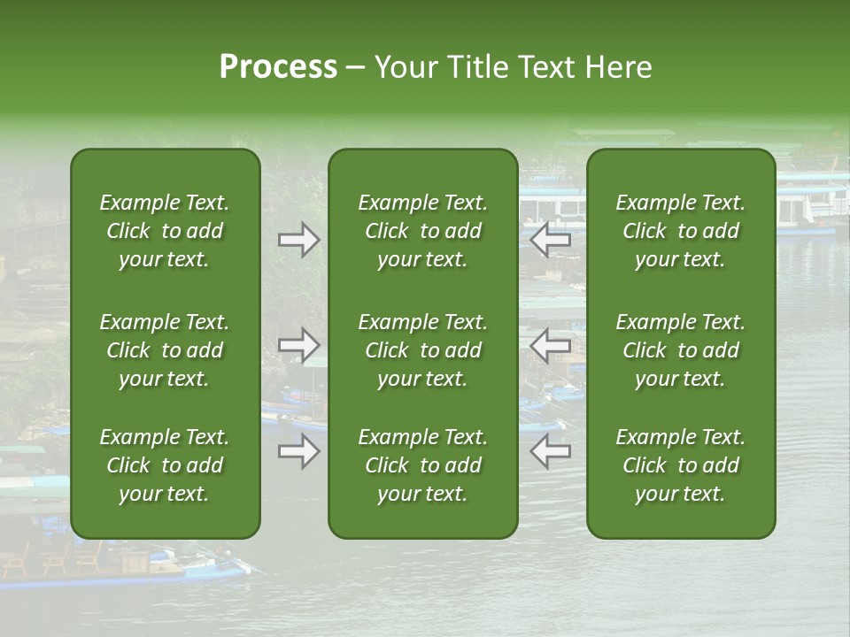 A Group Of Boats Floating On Top Of A River PowerPoint Template