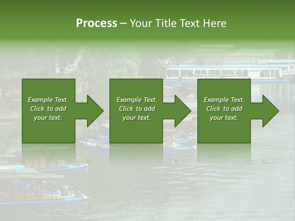 A Group Of Boats Floating On Top Of A River PowerPoint Template