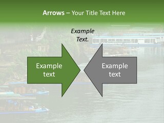 A Group Of Boats Floating On Top Of A River PowerPoint Template