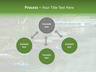 A Group Of Boats Floating On Top Of A River PowerPoint Template