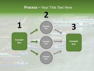 A Group Of Boats Floating On Top Of A River PowerPoint Template