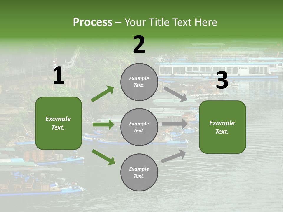 A Group Of Boats Floating On Top Of A River PowerPoint Template