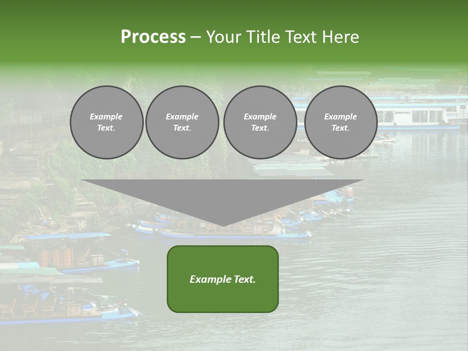 A Group Of Boats Floating On Top Of A River PowerPoint Template