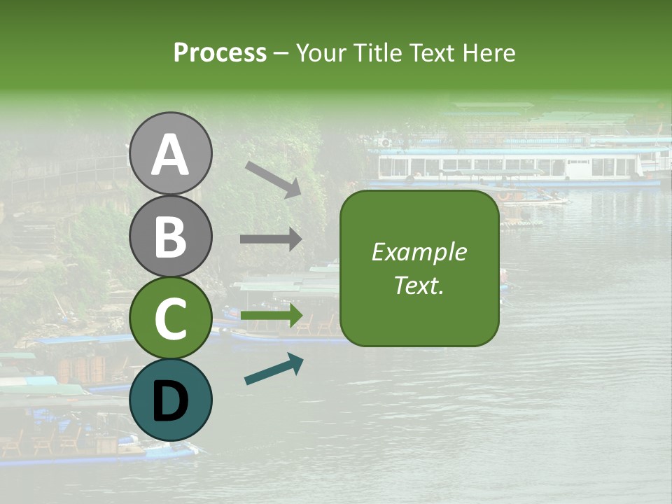 A Group Of Boats Floating On Top Of A River PowerPoint Template
