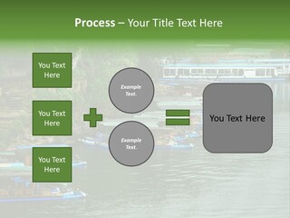 A Group Of Boats Floating On Top Of A River PowerPoint Template