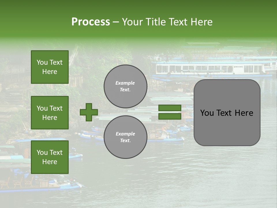 A Group Of Boats Floating On Top Of A River PowerPoint Template