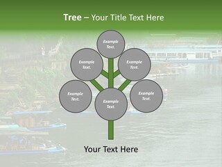 A Group Of Boats Floating On Top Of A River PowerPoint Template
