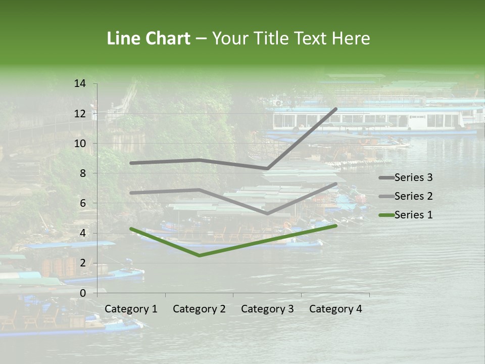 A Group Of Boats Floating On Top Of A River PowerPoint Template