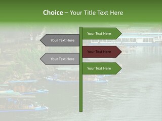 A Group Of Boats Floating On Top Of A River PowerPoint Template