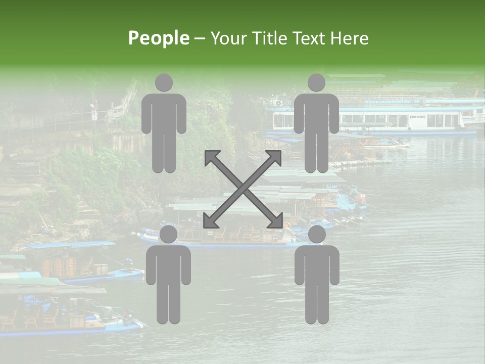 A Group Of Boats Floating On Top Of A River PowerPoint Template