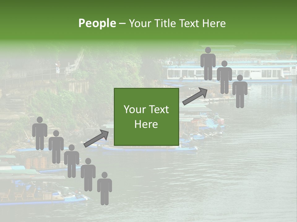 A Group Of Boats Floating On Top Of A River PowerPoint Template
