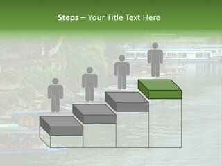 A Group Of Boats Floating On Top Of A River PowerPoint Template