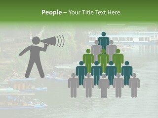A Group Of Boats Floating On Top Of A River PowerPoint Template