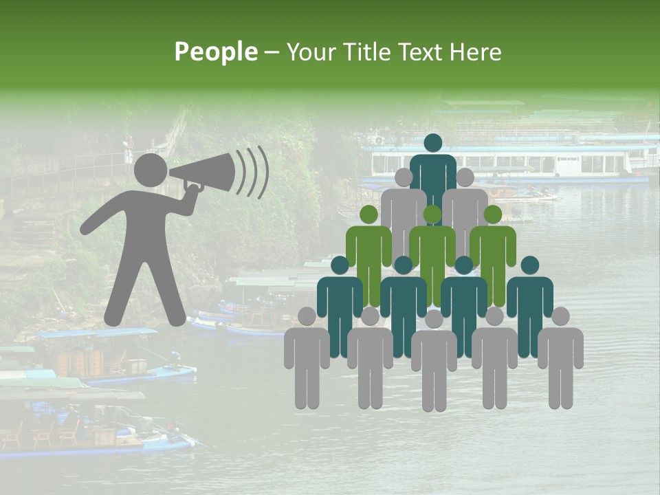 A Group Of Boats Floating On Top Of A River PowerPoint Template