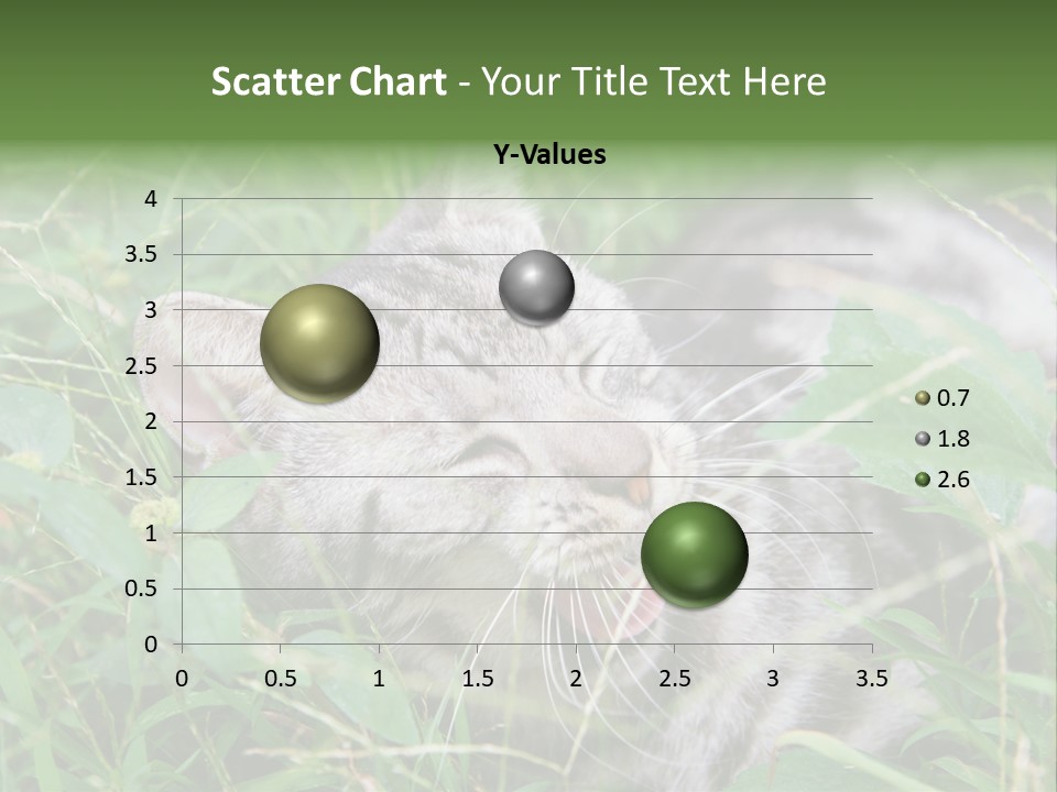 A Cat Laying In The Grass With Its Eyes Closed PowerPoint Template