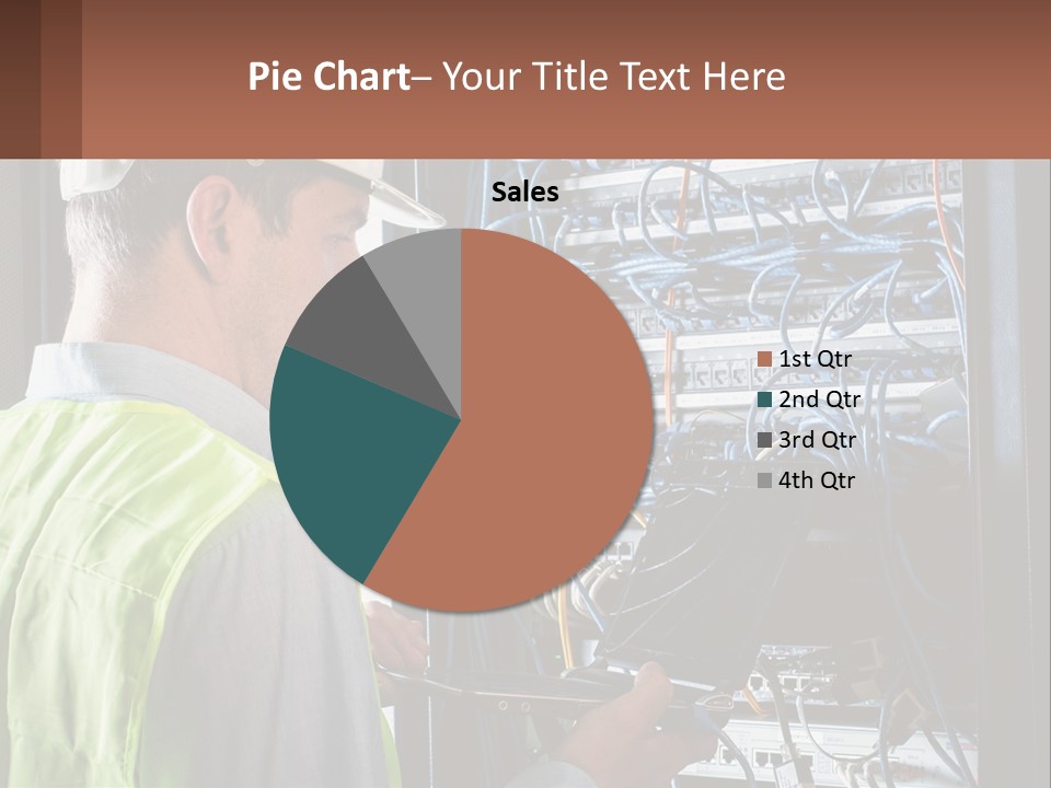 A Man In A Hardhat Working On A Server PowerPoint Template