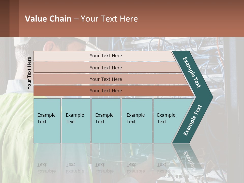 A Man In A Hardhat Working On A Server PowerPoint Template