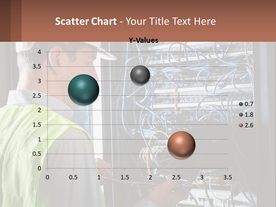 A Man In A Hardhat Working On A Server PowerPoint Template