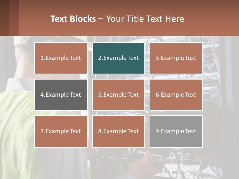 A Man In A Hardhat Working On A Server PowerPoint Template