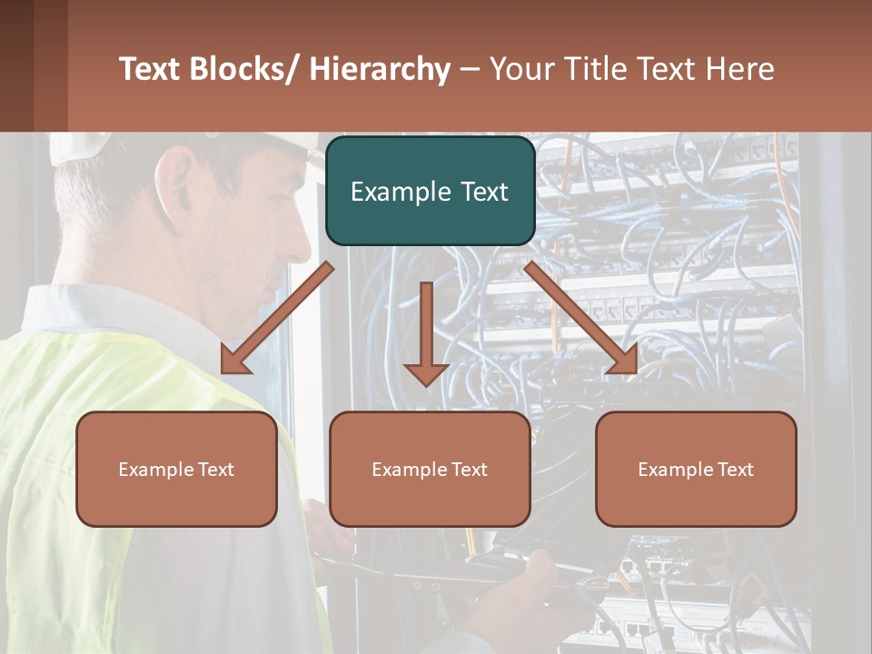 A Man In A Hardhat Working On A Server PowerPoint Template