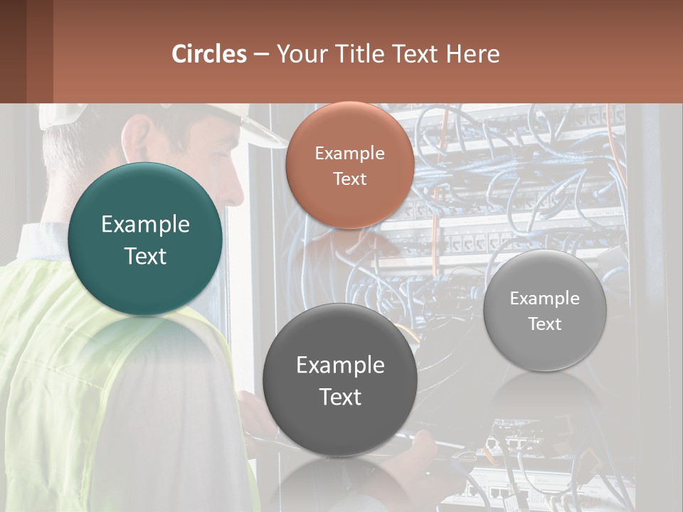 A Man In A Hardhat Working On A Server PowerPoint Template