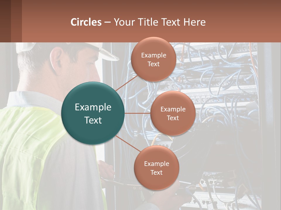 A Man In A Hardhat Working On A Server PowerPoint Template