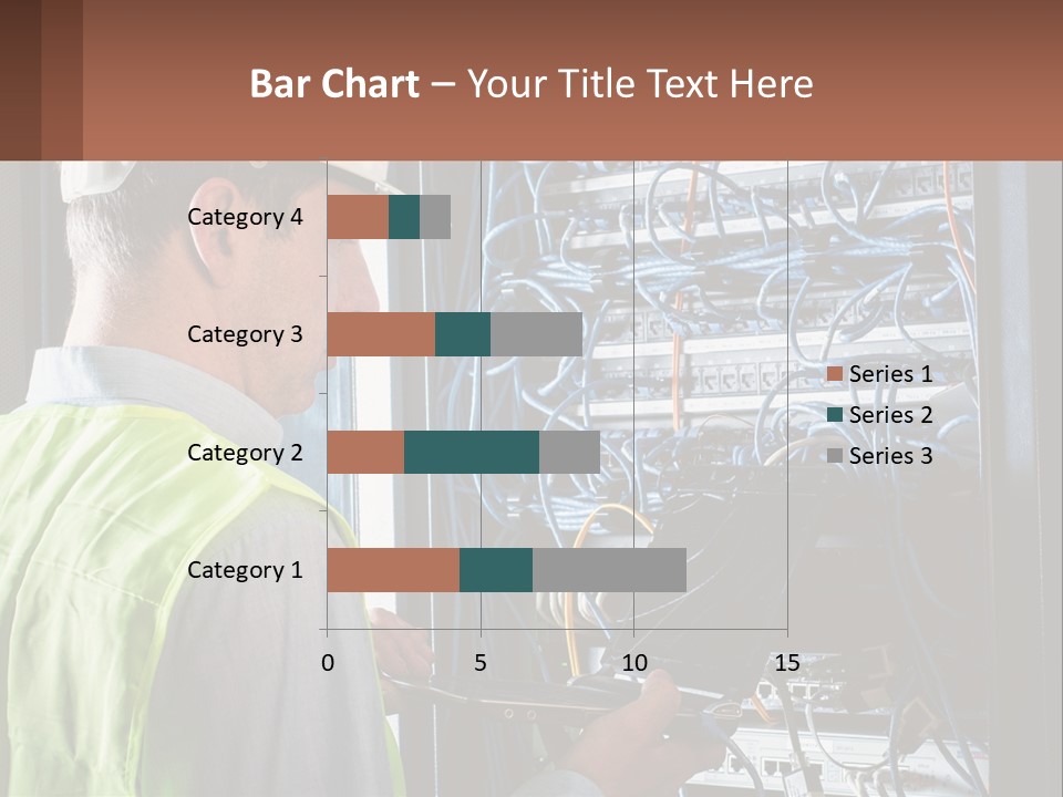A Man In A Hardhat Working On A Server PowerPoint Template