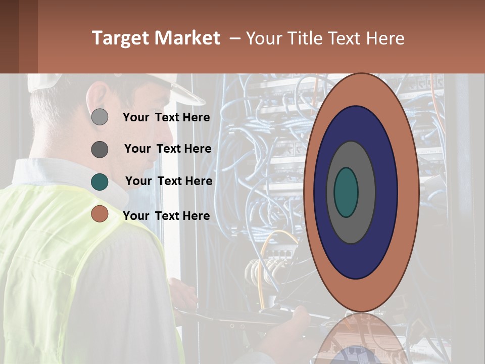 A Man In A Hardhat Working On A Server PowerPoint Template