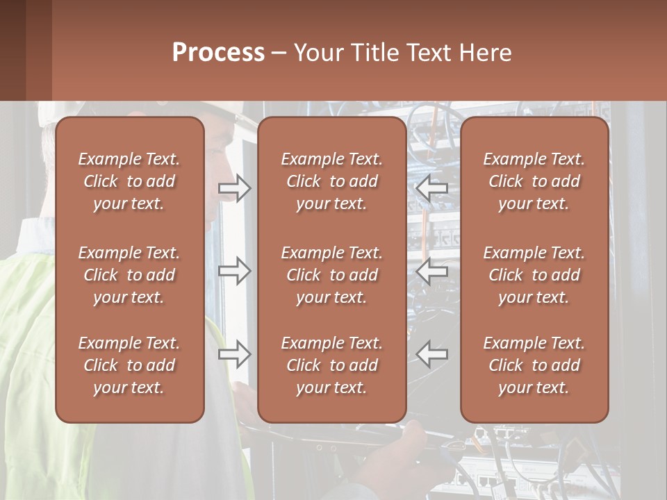 A Man In A Hardhat Working On A Server PowerPoint Template