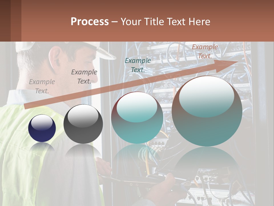 A Man In A Hardhat Working On A Server PowerPoint Template