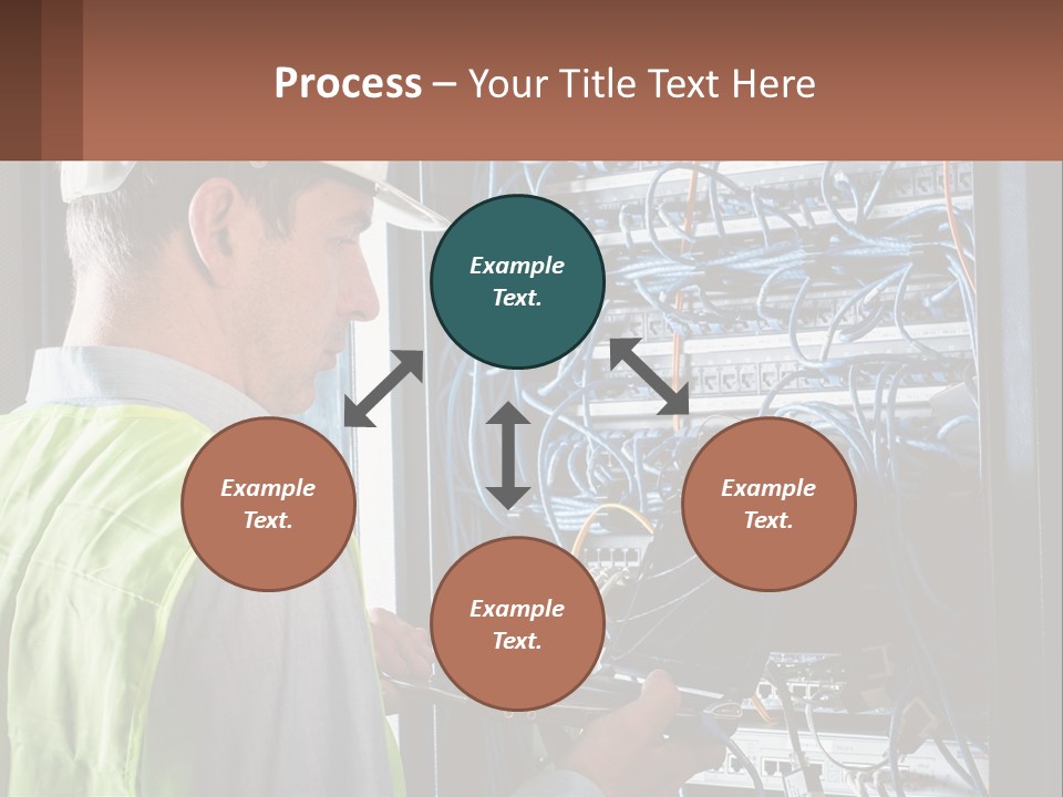 A Man In A Hardhat Working On A Server PowerPoint Template