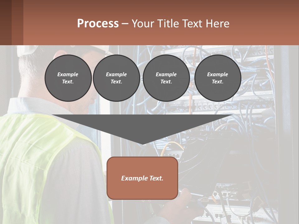 A Man In A Hardhat Working On A Server PowerPoint Template