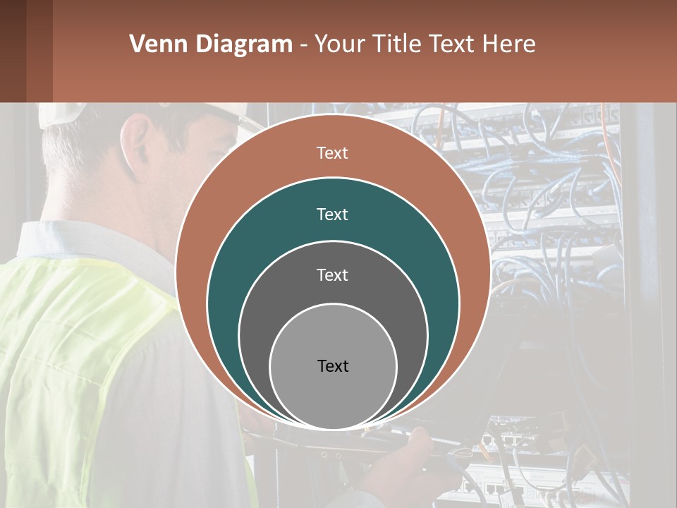 A Man In A Hardhat Working On A Server PowerPoint Template