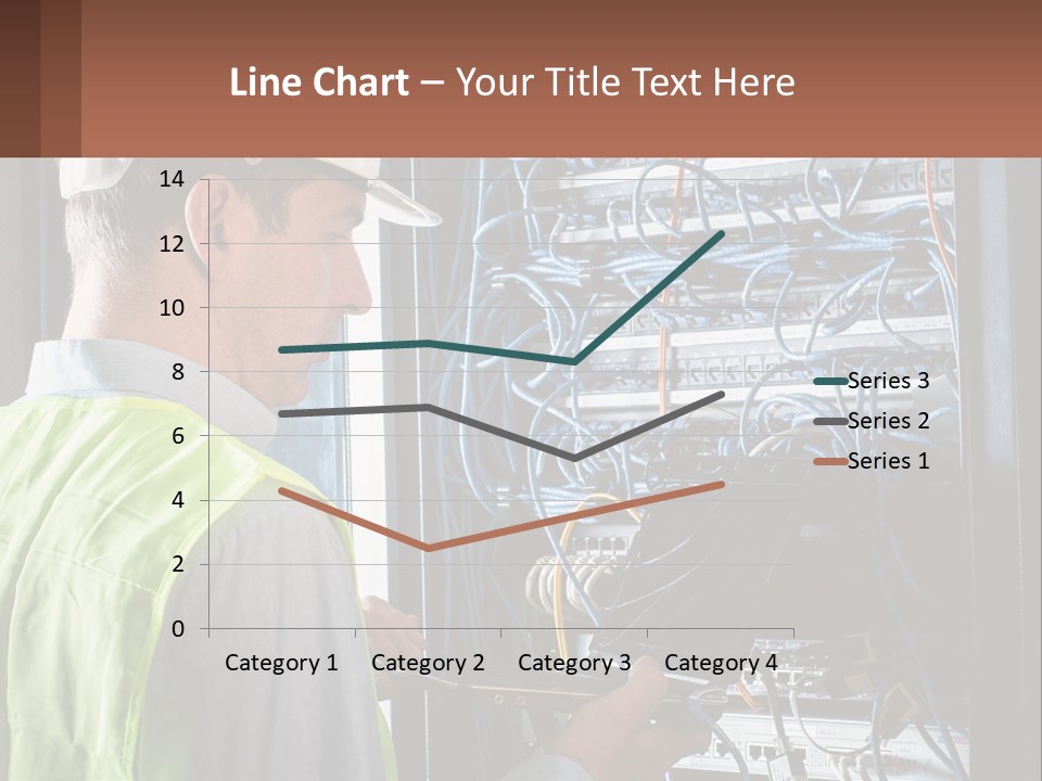 A Man In A Hardhat Working On A Server PowerPoint Template