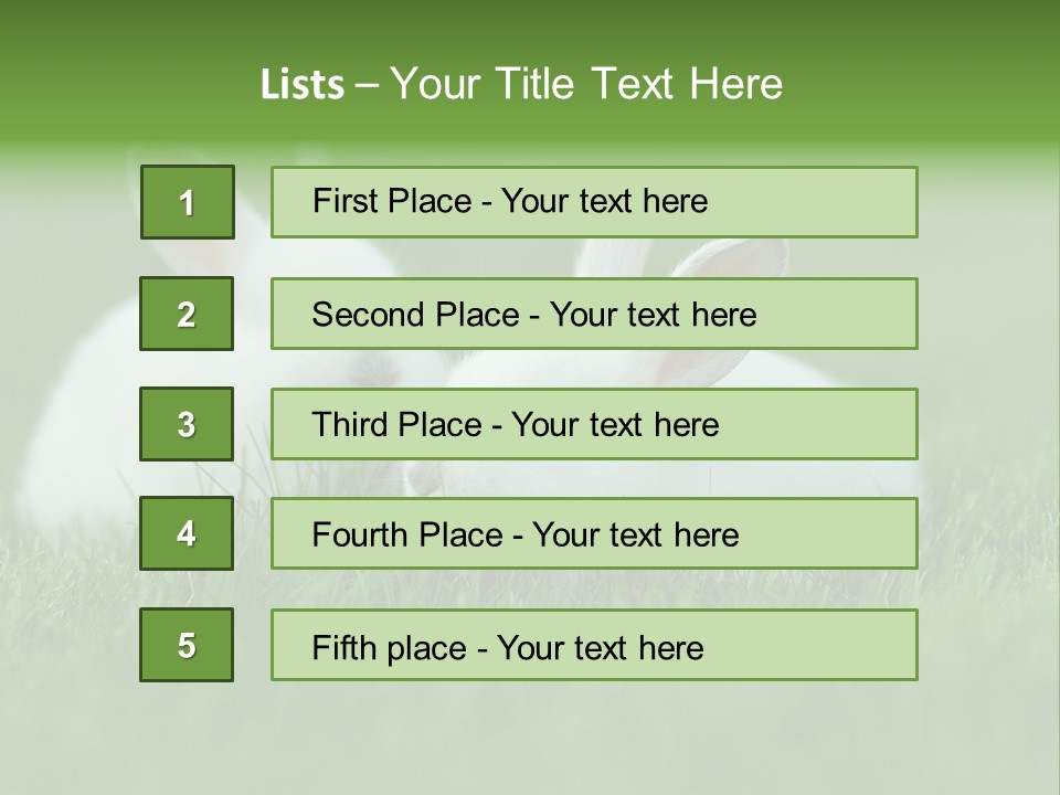 A Couple Of Rabbits Sitting In The Grass PowerPoint Template