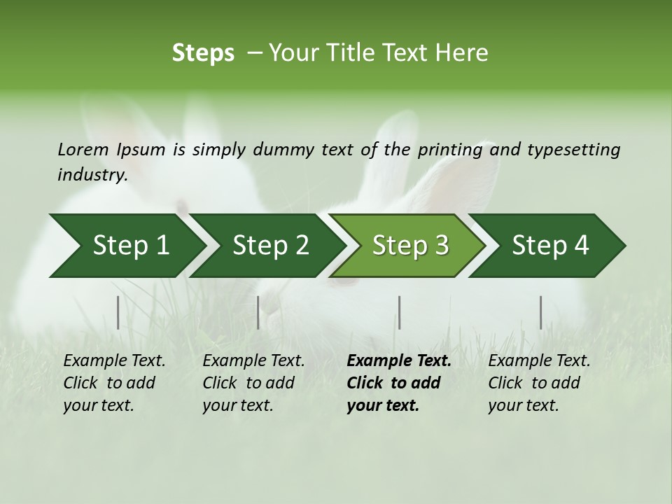 A Couple Of Rabbits Sitting In The Grass PowerPoint Template