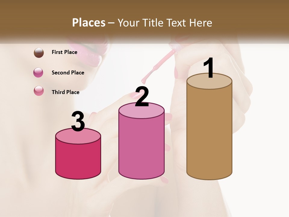 A Woman With Pink Nail Polish Holding A Pink Toothbrush PowerPoint Template