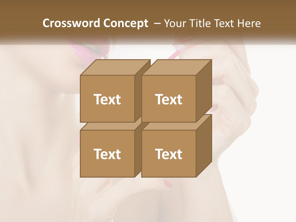 A Woman With Pink Nail Polish Holding A Pink Toothbrush PowerPoint Template