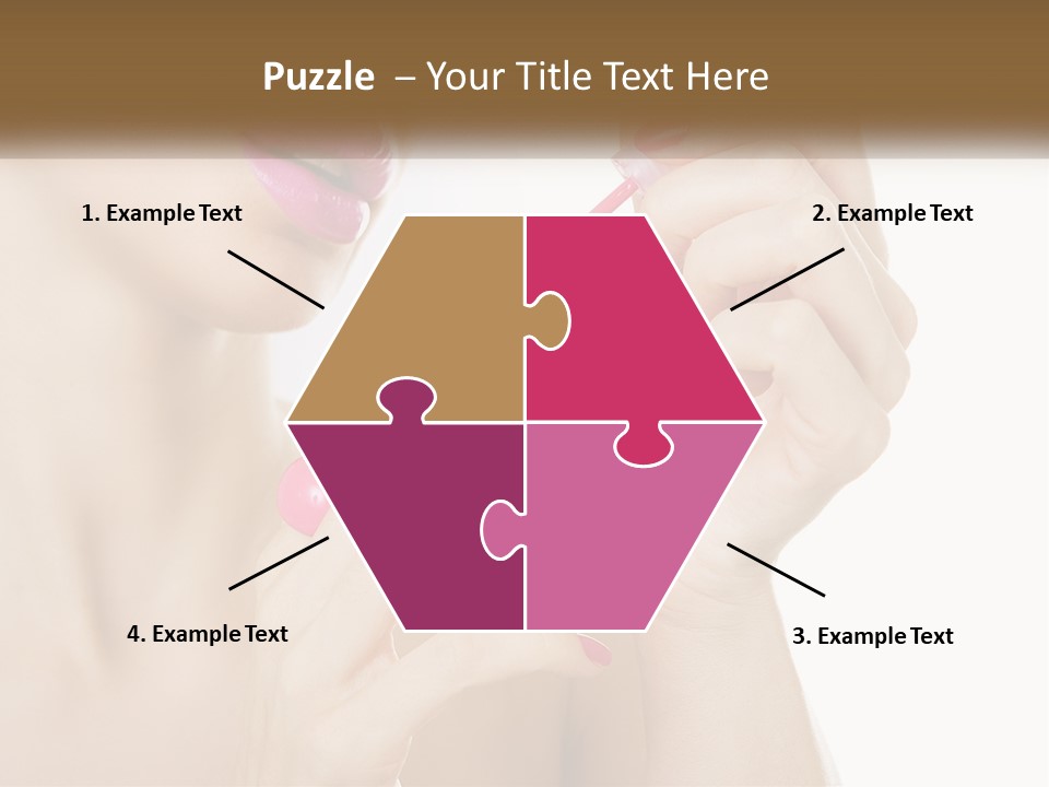 A Woman With Pink Nail Polish Holding A Pink Toothbrush PowerPoint Template