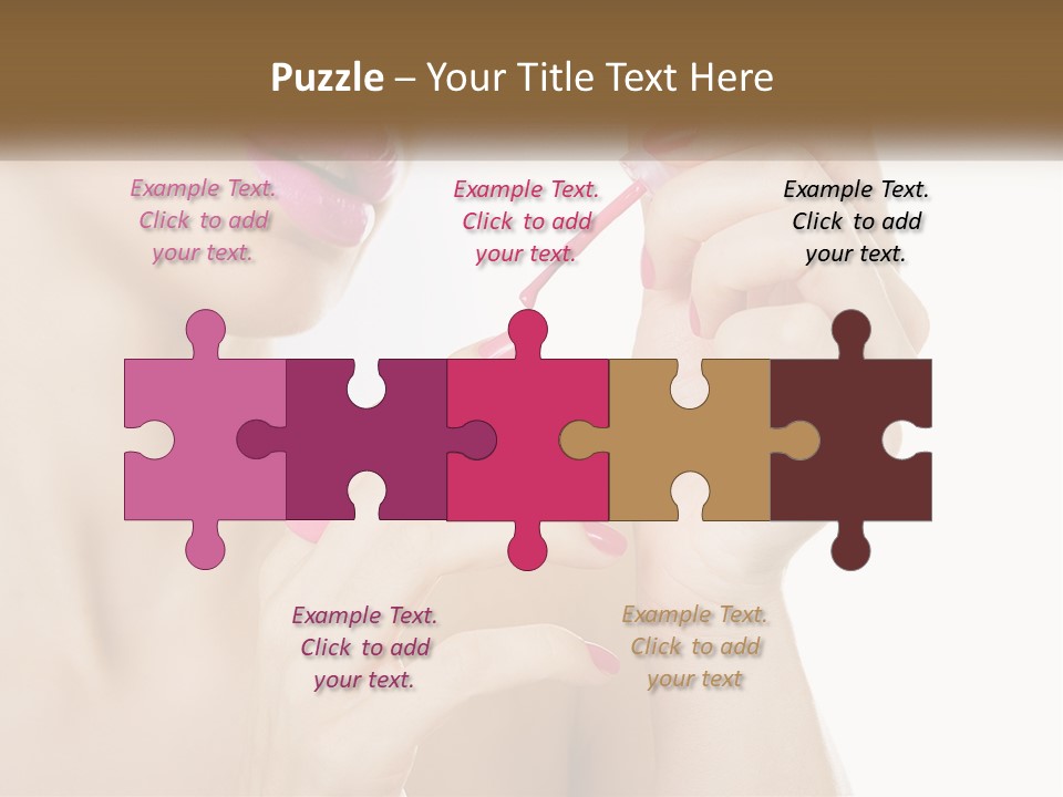 A Woman With Pink Nail Polish Holding A Pink Toothbrush PowerPoint Template