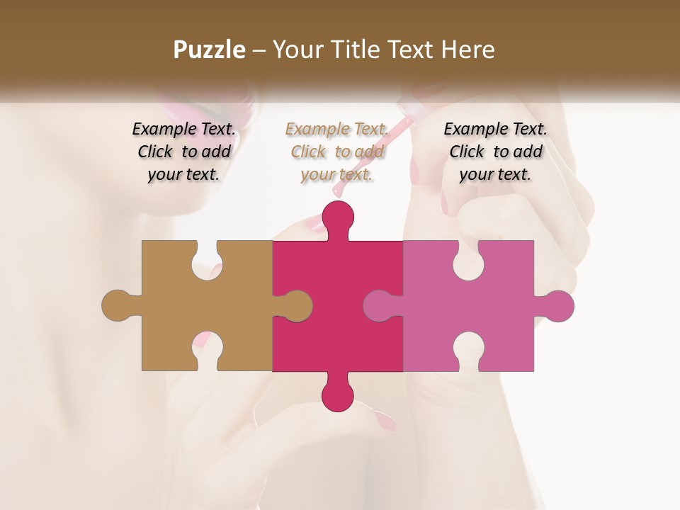 A Woman With Pink Nail Polish Holding A Pink Toothbrush PowerPoint Template